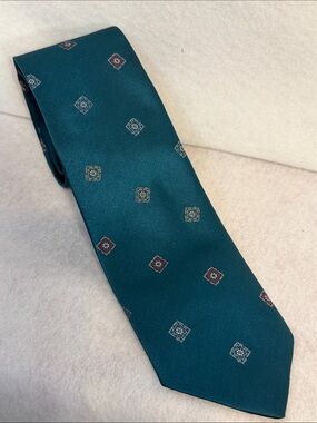 Yves Saint Laurent Men’s Teal Geometric Tie